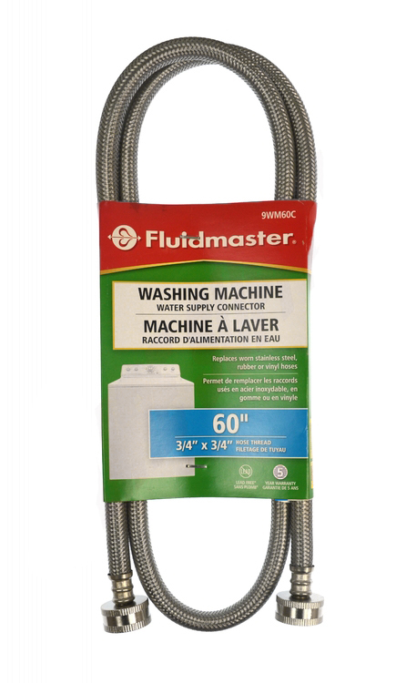 9WM60C - Genuine OEM Fluidmaster Washer Fill Hose, Braided Stainless Steel, 60"